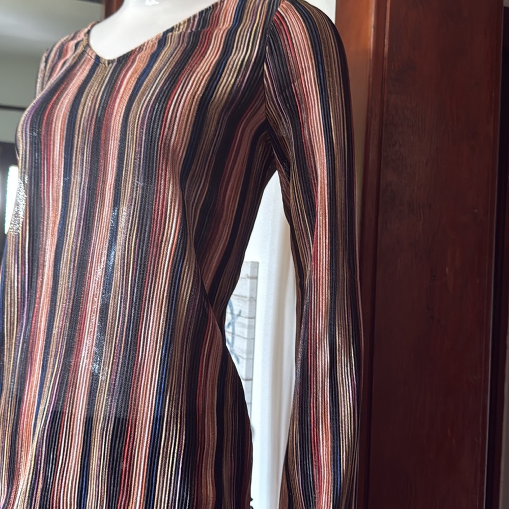 NWT jones Ny size small Striped Multicolor Women's sheer  Top